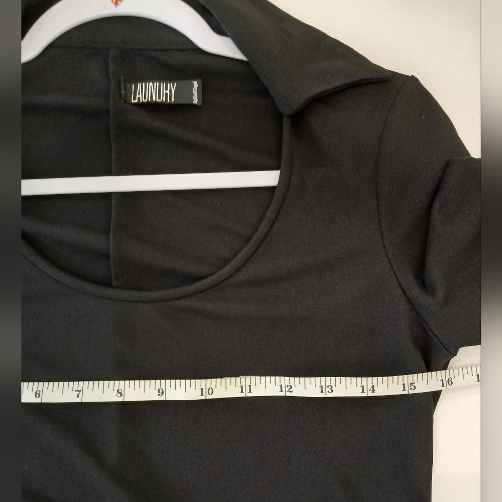 LAUNDRY BLK Jersey Knit Collared Bodycon Dress Sz 8 EUC - Picture 10 of 16